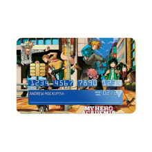 Load image into Gallery viewer, My Hero Academia Izuku Midoriya, Katsuki Bakugou, Tsuyu Asui Credit Card Skins (4-in-1 Pack)