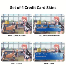 Load image into Gallery viewer, My Teen Romantic Comedy SNAFU Hachiman Hikigaya, Yukino Yukinoshita, Yui Yuigahama Credit Card Skins (4-in-1 Pack)