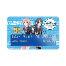 Load image into Gallery viewer, My Teen Romantic Comedy SNAFU Hachiman Hikigaya, Yukino Yukinoshita, Yui Yuigahama Credit Card Skins (4-in-1 Pack)