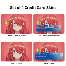 Load image into Gallery viewer, Nakano Itsuki Credit Card Skins (4-in-1 Pack)