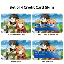Load image into Gallery viewer, Naofumi and raphtalia Credit Card Skins (4-in-1 Pack)