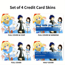 Load image into Gallery viewer, Nisekoi Chitoge Kirisaki, Kosaki Onodera Credit Card Skins (4-in-1 Pack)
