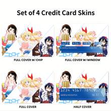 Load image into Gallery viewer, Nisekoi Chitoge Kirisaki, Kosaki Onodera, Seishirou Tsugumi Credit Card Skins (4-in-1 Pack)