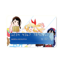 Load image into Gallery viewer, Nisekoi Chitoge Kirisaki, Kosaki Onodera, Seishirou Tsugumi Credit Card Skins (4-in-1 Pack)
