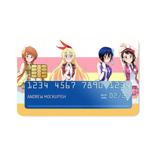 Load image into Gallery viewer, Nisekoi Chitoge Kirisaki, Kosaki Onodera, Seishirou Tsugumi, Marika Tachibana Credit Card Skins (4-in-1 Pack)