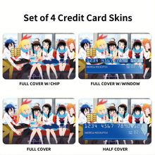 Load image into Gallery viewer, Nisekoi Chitoge Kirisaki, Kosaki Onodera, Seishirou Tsugumi, Marika Tachibana, Ruri Miyamoto Credit Card Skins (4-in-1 Pack)