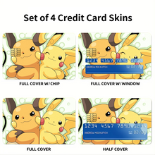 Load image into Gallery viewer, Pikachu and Raichu Credit Card Skins (4-in-1 Pack)