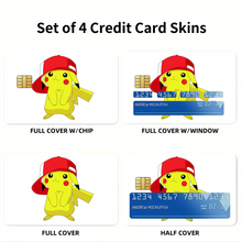Load image into Gallery viewer, Pikachu wearing Ash's hat Credit Card Skins (4-in-1 Pack)