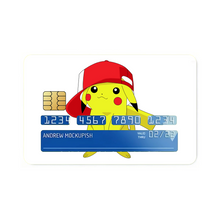 Load image into Gallery viewer, Pikachu wearing Ash's hat Credit Card Skins (4-in-1 Pack)
