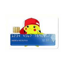 Load image into Gallery viewer, Pikachu wearing Ash's hat Credit Card Skins (4-in-1 Pack)