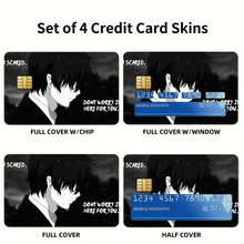 Load image into Gallery viewer, Sad Animewith quote Credit Card Skins (4-in-1 Pack)