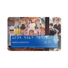 Load image into Gallery viewer, Satoru Gojo, Yuji Itadori, Aoi Todo, Toji Fushiguro, Mahito, Kento Nanami, Nobara Kugisaki, Toge Inumaki, Utahime Iori, Megumi Fushiguro, Maki Zenin, Momo Nishimiya, Shoko Ieiri and Yoshinobu Gakuganji Credit Card Skins (4-in-1 Pack)