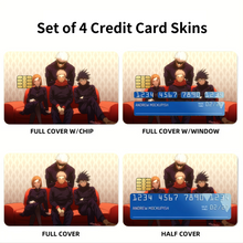 Load image into Gallery viewer, Satoru Gojo Yuji Itadori Nobara Kugisaki and Megumi Fushiguro Credit Card Skins (4-in-1 Pack)