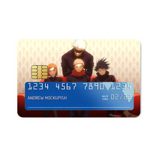 Load image into Gallery viewer, Satoru Gojo Yuji Itadori Nobara Kugisaki and Megumi Fushiguro Credit Card Skins (4-in-1 Pack)