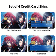 Load image into Gallery viewer, Sebastian Michaelis & Grell Sutcliff Credit Card Skins (4-in-1 Pack)