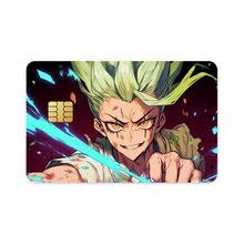 Load image into Gallery viewer, Senku Ishigami - Dr. Stone Anime Background Credit Card Skins (4-in-1 Pack)