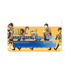 Load image into Gallery viewer, Shingeki no Kyojin - Group Shot Credit Card Skins (4-in-1 Pack)