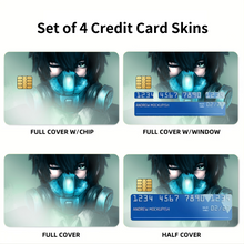 Load image into Gallery viewer, Shinya Kogami wearing Gas Mask Credit Card Skins (4-in-1 Pack)