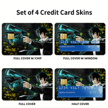 Load image into Gallery viewer, Shinya Kogami With His dominator Credit Card Skins (4-in-1 Pack)