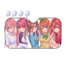 Load image into Gallery viewer, The Quintessential Quintuplets Miku Nakano, Itsuki Nakano, Nino Nakano, Yotsuba Nakano, Ichika Nakano Car Sunshade