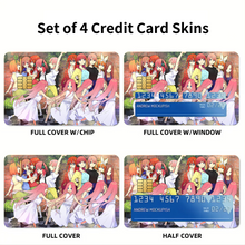 Load image into Gallery viewer, The Quintessential Quintuplets Miku Nakano, Itsuki Nakano, Nino Nakano, Yotsuba Nakano, Ichika Nakano Credit Card Skins (4-in-1 Pack)
