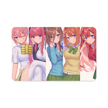 Load image into Gallery viewer, The Quintessential Quintuplets Miku Nakano, Itsuki Nakano, Nino Nakano, Yotsuba Nakano, Ichika Nakano Credit Card Skins (4-in-1 Pack)