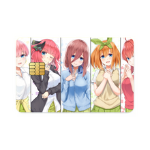 Load image into Gallery viewer, The Quintessential Quintuplets Miku Nakano, Itsuki Nakano, Nino Nakano, Yotsuba Nakano, Ichika Nakano Credit Card Skins (4-in-1 Pack)