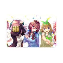 Load image into Gallery viewer, The Quintessential Quintuplets Miku Nakano, Itsuki Nakano, Nino Nakano, Yotsuba Nakano, Ichika Nakano Credit Card Skins (4-in-1 Pack)