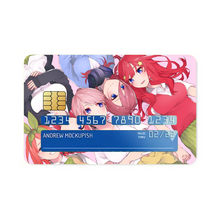 Load image into Gallery viewer, The Quintessential Quintuplets Miku Nakano, Itsuki Nakano, Nino Nakano, Yotsuba Nakano, Ichika Nakano Credit Card Skins (4-in-1 Pack)