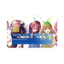 Load image into Gallery viewer, The Quintessential Quintuplets Miku Nakano, Itsuki Nakano, Nino Nakano, Yotsuba Nakano, Ichika Nakano Credit Card Skins (4-in-1 Pack)