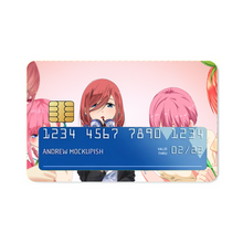Load image into Gallery viewer, The Quintessential Quintuplets Miku Nakano, Itsuki Nakano, Nino Nakano, Yotsuba Nakano, Ichika Nakano Credit Card Skins (4-in-1 Pack)