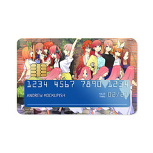 Load image into Gallery viewer, The Quintessential Quintuplets Miku Nakano, Itsuki Nakano, Nino Nakano, Yotsuba Nakano, Ichika Nakano Credit Card Skins (4-in-1 Pack)