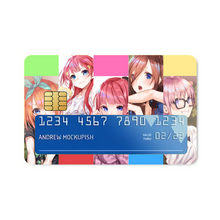 Load image into Gallery viewer, The Quintessential Quintuplets Miku Nakano, Itsuki Nakano, Nino Nakano, Yotsuba Nakano, Ichika Nakano Credit Card Skins (4-in-1 Pack)