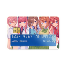 Load image into Gallery viewer, The Quintessential Quintuplets Miku Nakano, Itsuki Nakano, Nino Nakano, Yotsuba Nakano, Ichika Nakano Credit Card Skins (4-in-1 Pack)
