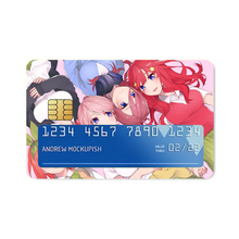 Load image into Gallery viewer, The Quintessential Quintuplets Miku Nakano, Itsuki Nakano, Nino Nakano, Yotsuba Nakano, Ichika Nakano Credit Card Skins (4-in-1 Pack)