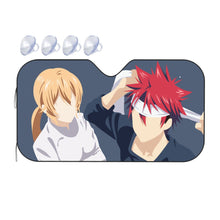 Load image into Gallery viewer, Yukihira Soma and Nakiri Erina from Food Wars : Shokugeki no Somafor Dekstop Car Sunshade