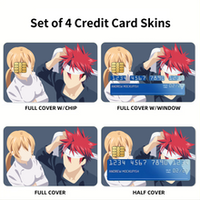 Load image into Gallery viewer, Yukihira Soma and Nakiri Erina from Food Wars : Shokugeki no Somafor Dekstop Credit Card Skins (4-in-1 Pack)