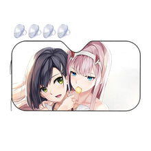 Load image into Gallery viewer, Zero Two and Ichigo Car Sunshade