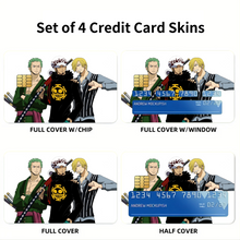 Load image into Gallery viewer, Zoro,Law and Sanji Credit Card Skins (4-in-1 Pack)