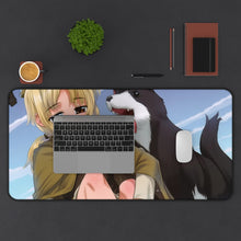 Load image into Gallery viewer, Spice And Wolf Mouse Pad (Desk Mat) With Laptop