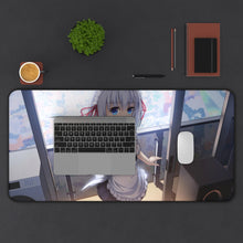 Load image into Gallery viewer, Origami Tobiichi in a maid outfit Mouse Pad (Desk Mat) With Laptop