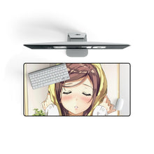Load image into Gallery viewer, Girl ready for a kiss. Mouse Pad (Desk Mat) On Desk