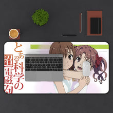 Load image into Gallery viewer, A Certain Scientific Railgun Mikoto Misaka, Kuroko Shirai Mouse Pad (Desk Mat) With Laptop
