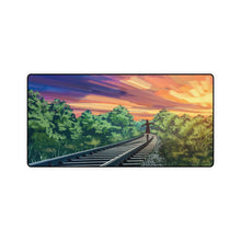 Load image into Gallery viewer, Anime girl walking on a railroad track Mouse Pad (Desk Mat)