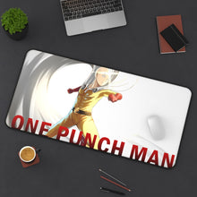 Load image into Gallery viewer, Saitama Mouse Pad (Desk Mat) On Desk
