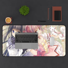 Load image into Gallery viewer, Puella Magi Madoka Magica Homura Akemi, Madoka Kaname, Kyuubey Mouse Pad (Desk Mat) With Laptop