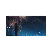 Load image into Gallery viewer, Fireworks Anime Girl Silhouette Mouse Pad (Desk Mat)