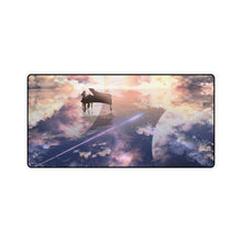 Load image into Gallery viewer, Anime girl playing a piano on a shallow lake, reflecting the planets above Mouse Pad (Desk Mat)