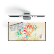 Load image into Gallery viewer, Sora and Shiro Mouse Pad (Desk Mat) On Desk
