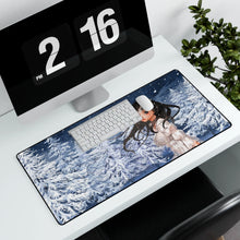 Load image into Gallery viewer, Anime Girl in Winter Forest Mouse Pad (Desk Mat) With Laptop